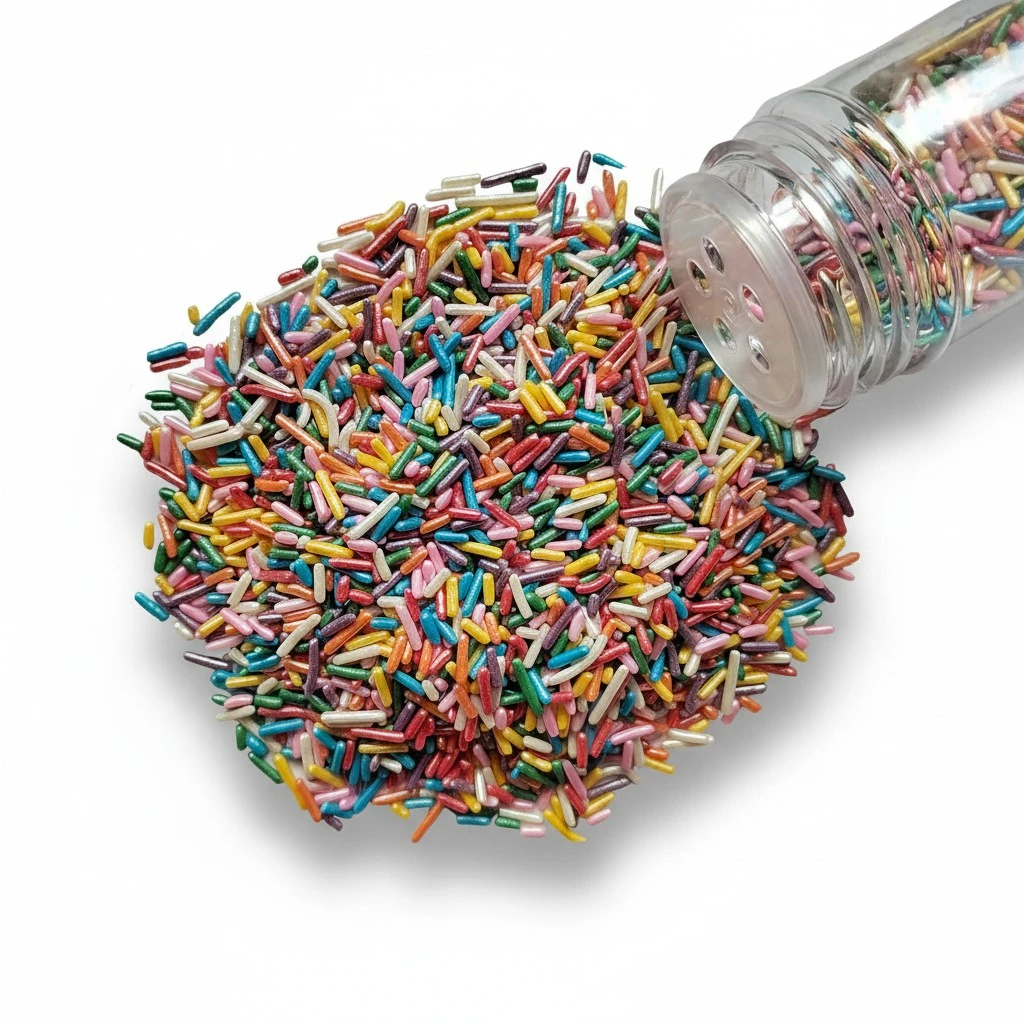 Homankit Rainbow Jimmies Sprinkles Edible Sprinkle Candy Soft Jimmies Toppings for Ice Cream, Cupcake, Cake, Cookie, Dessert Decorating 2.75 Ounces