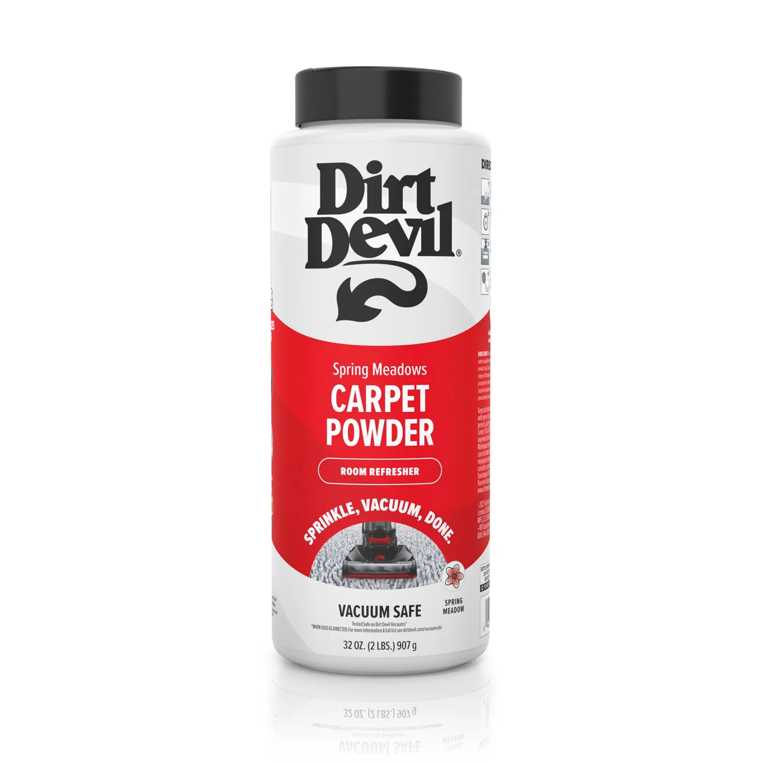 Dirt Devil Carpet Powder, 32 oz, Room Refresher and Odor Eliminator, Spring Meadows Scent, Vacuum Cleaner Safe, For Use on Carpets, Rugs, Upholstery and More, Carpet Freshener Powder for Home Use