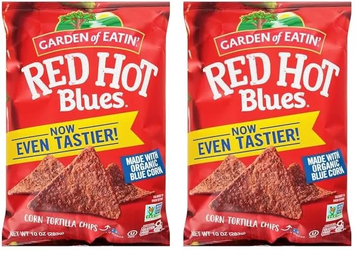 Garden of Eatin' Red Hot Blues Corn Tortilla Chips 10 oz (Pack of 2)