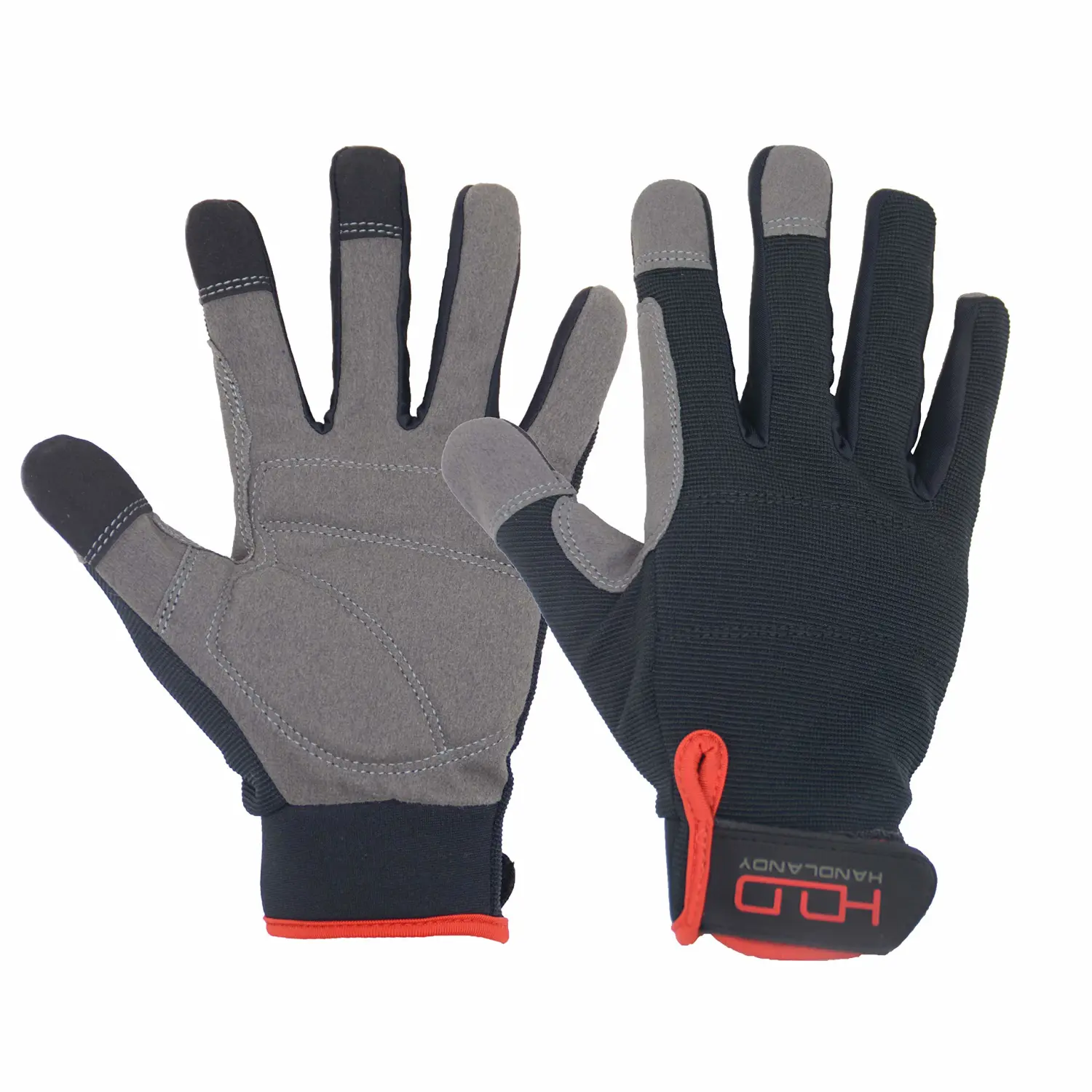 HANDLANDY Work Gloves for Men & Women, Utility Mechanic Working Gloves Touch Screen, Flexible Yard Work Gloves