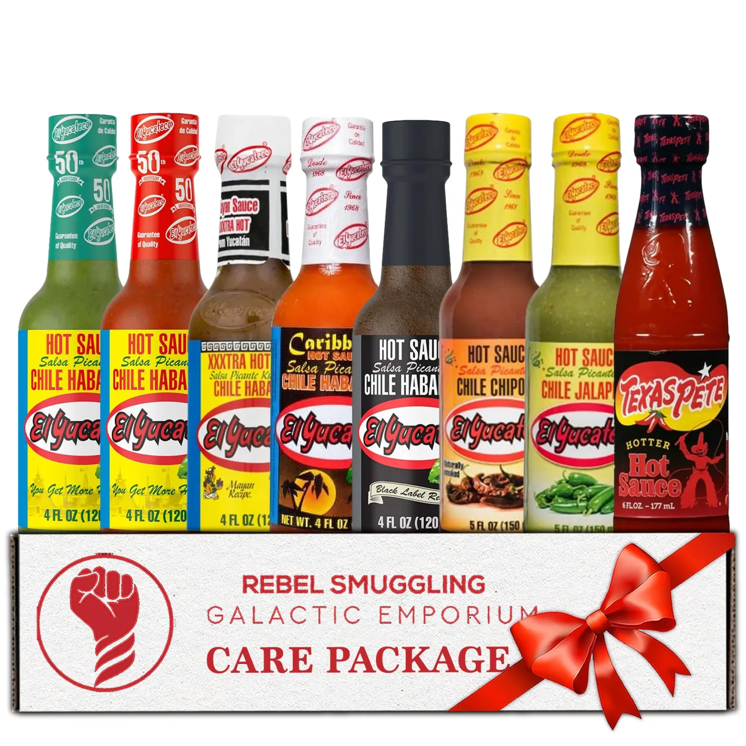 Hot Sauce Variety 8 Pack Gift Basket Care Package by Rebel Smuggling Galactic Emporium