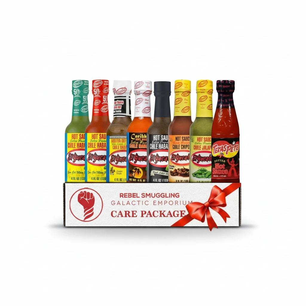 Hot Sauce Variety 8 Pack Gift Basket Care Package by Rebel Smuggling Galactic Emporium