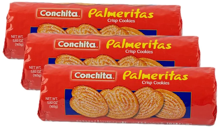 Conchita Palmeritas Palm Cookies - Elegant Flaky Snack, Dessert, or Breakfast Food - 7 oz (Pack of 3)