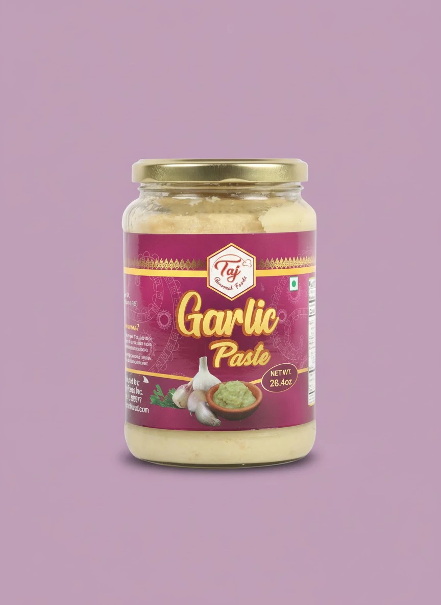 TAJ Premium Garlic Paste,Fresh Garlic Cooking Paste, 750g