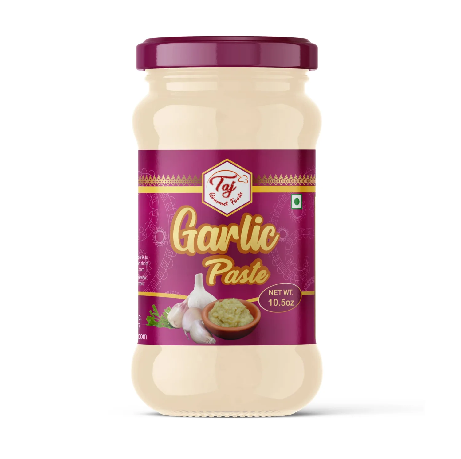 TAJ Garlic Puree | Fresh Garlic Cooking Puree | 300g (10.5oz)