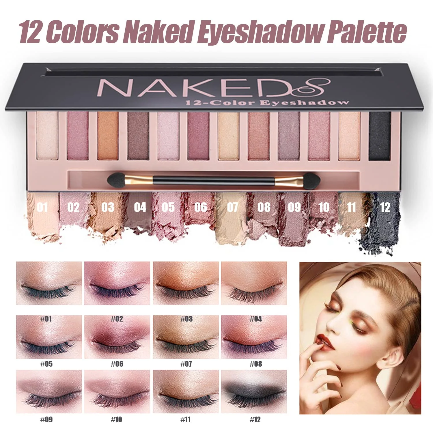 All in One Makeup Kit, Includes Naked Eyeshadow,Liquid Foundation,Lipstick Set,Mascara,Makeup Brush,Makeup Sponge,Eyebrow Powder,Eyebrow Soap,Eyeliner Stamp,Primer,Contour Stick,Makeup Bag