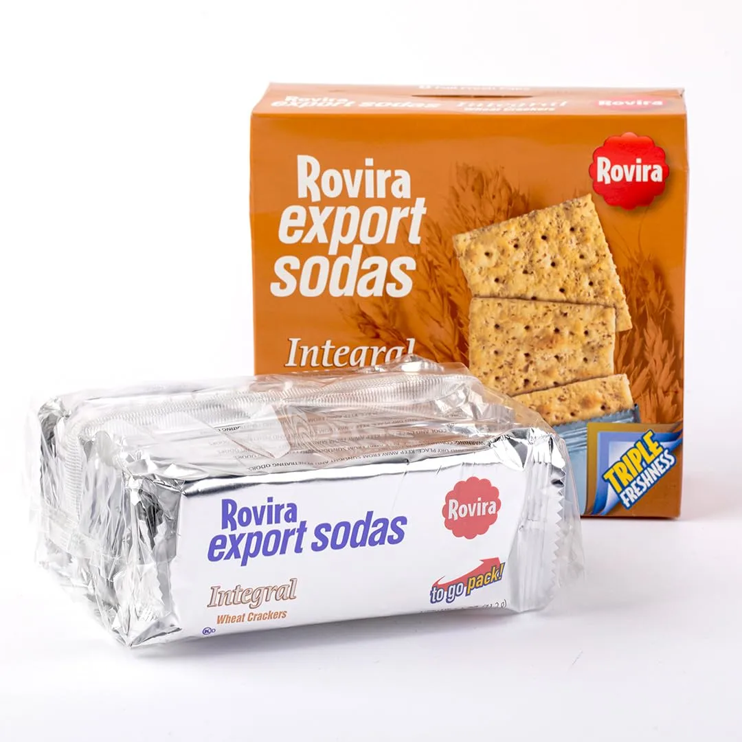 Rovira Whole Wheat Crackers - Crunchy and Tasty Snack for Tea or Coffee - 9 oz (Pack of 2)