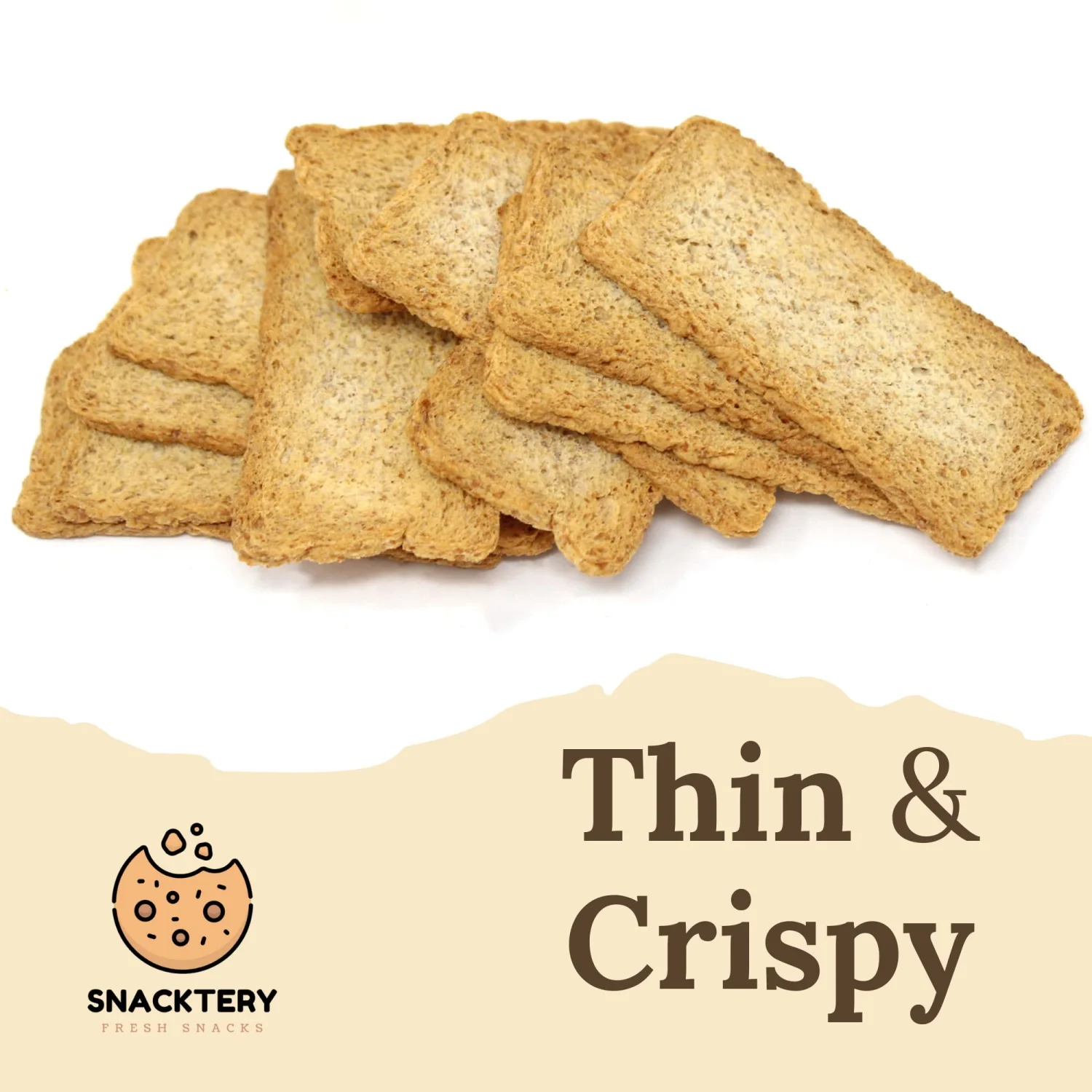 Snacktery Whole Wheat Melba Toast - All Natural Thin and Crispy Melba Toast Crackers - Classic Mini Toasts for Dips, Spreads, Salads - Tostadas Melba - 7 Oz, Pack of 2