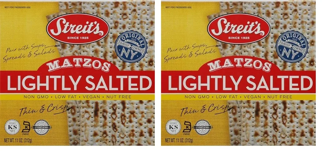 Streits Lightly Salted Matzo, 11 oz (Pack of 2)