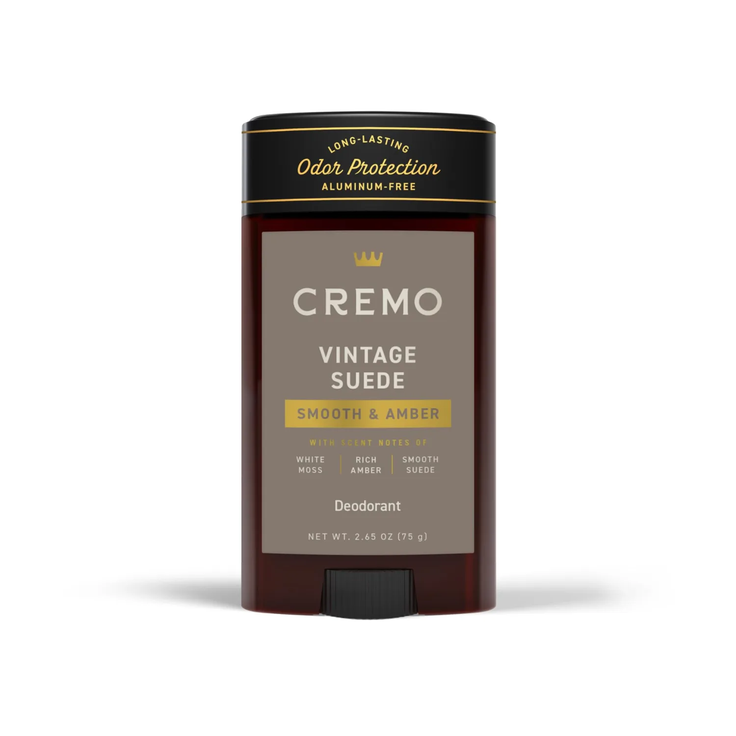 Cremo Vintage Suede Aluminum Free Deodorant for Men, 48-hour Long Lasting Odor Protection, 2.65oz