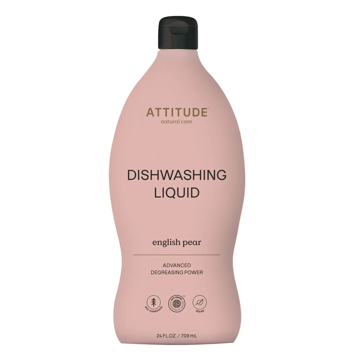ATTITUDE Dish Soap, EWG Verified, Plant-Based & Vegan Dishwashing Liquid, Naturally Derived, English Pear Scent, 24 Fl Oz