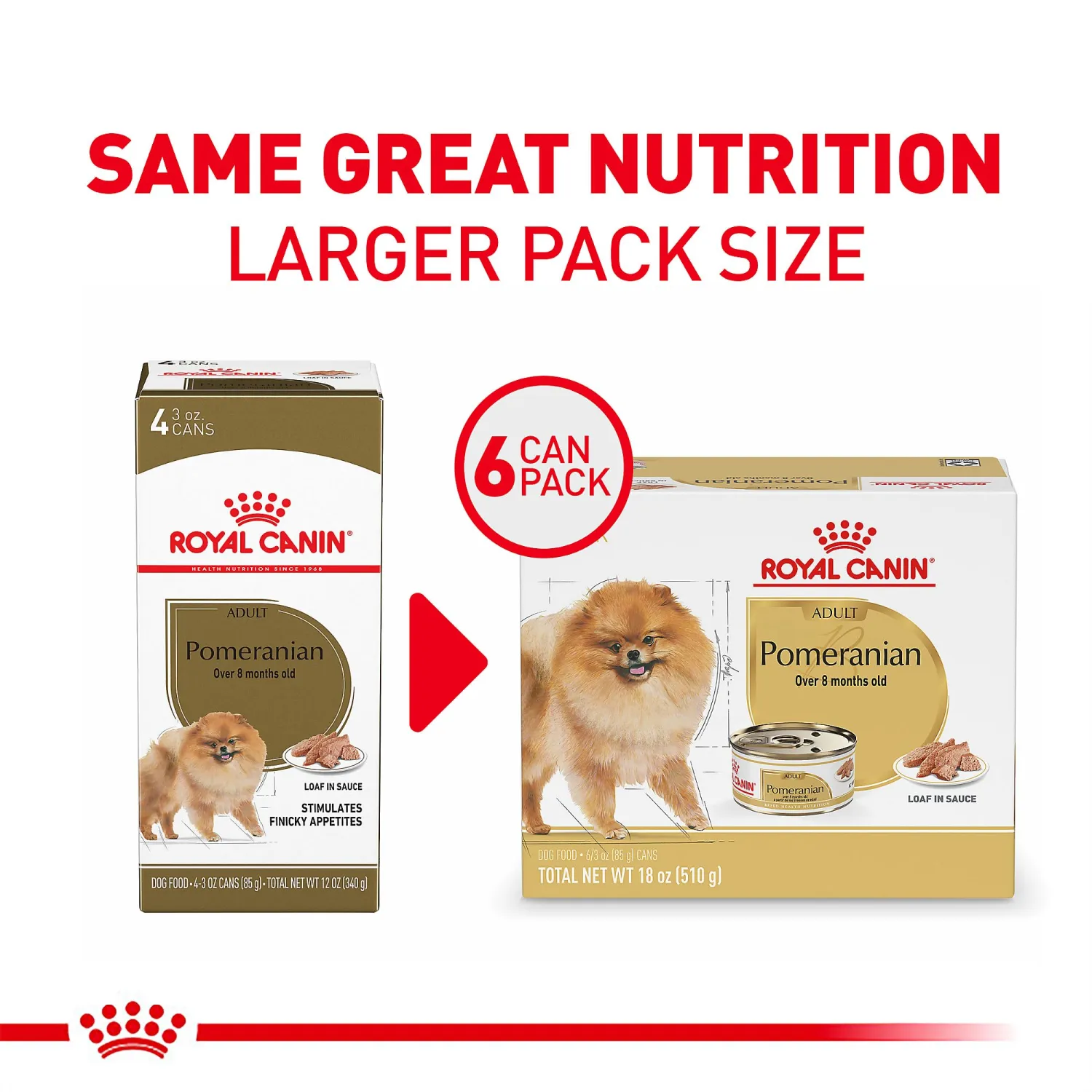 Royal Canin Pomeranian Adult Breed Specific Loaf in Sauce Canned Dog Food, 3 oz can (6-Pack)