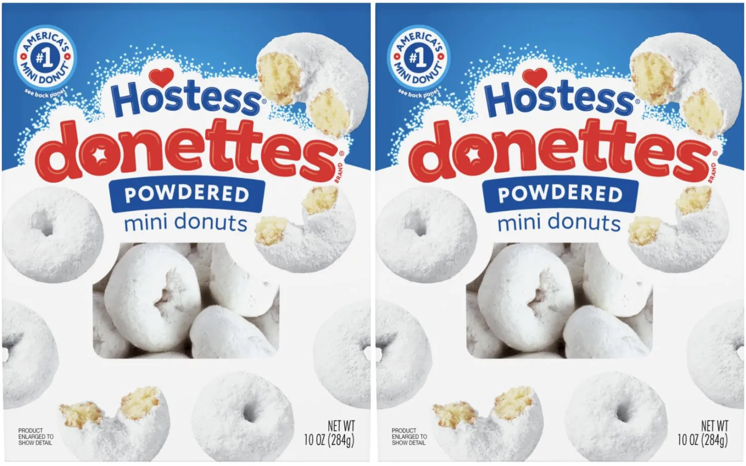 Hostess Donettes - Powdered Mini Donuts - 10 Oz Bag - 2 Bags