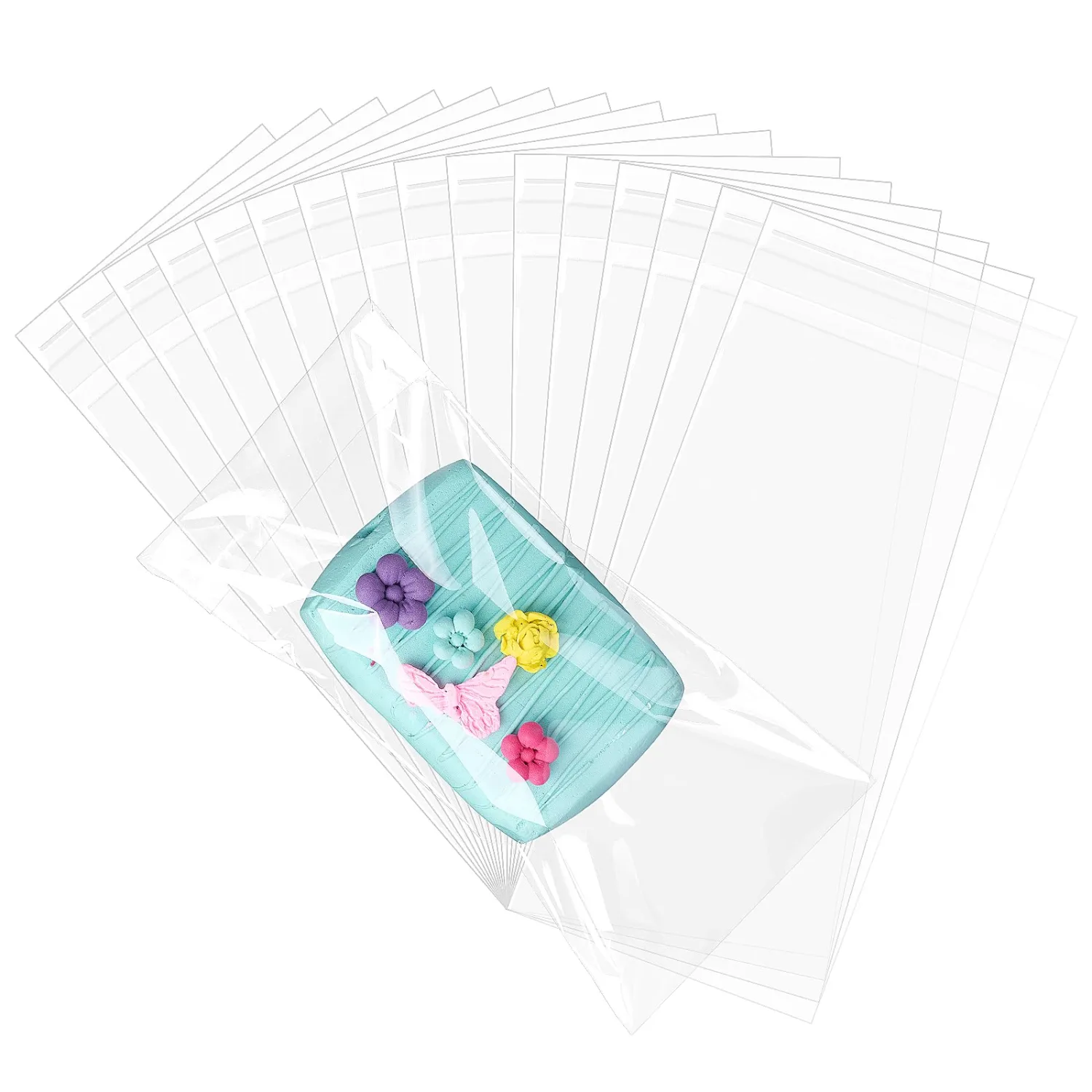 JCXGRVC 200pcs 4x6Inches Rice Krispie Treat Bags Cookies Cakesicle Bags Individually Wrapped Treat Packaging for Soap Browine Chocolate Truffle Candy Gift Wedding Birthday Party Favors