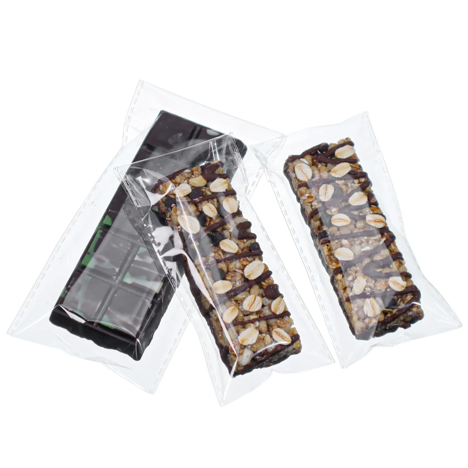 100Pcs 3x6Inch Self Adhesive Pistachio Dubai Chocolate Bar Bags Granola Bar Bag Cakesicle Rice Krispie Treat bags Bakery Packaging for Wax Melt Snap Bars Knafeh Candy Party Favor Birthday