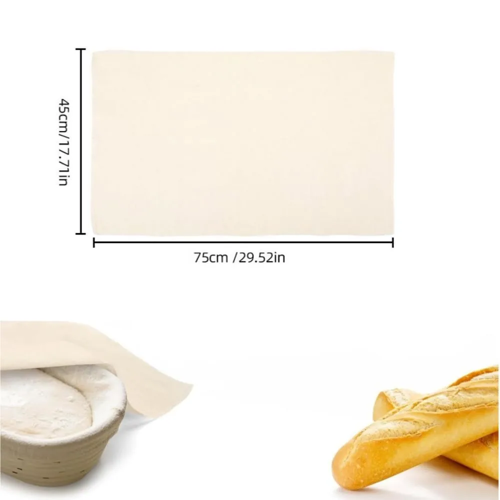 Cotton Bread Towels for Baking Sourdough - 17.7 x 29.5 inch Unbleached Bread Basket Flour Sack Towels for Proofing Cover Pastry Proofing Cloth for Baguettes, Loaves, Ciabatta