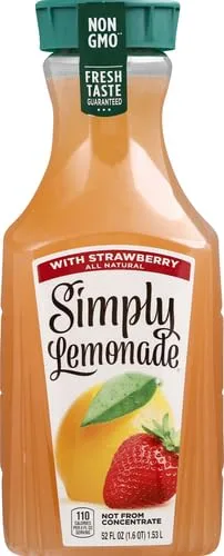 Simply Lemonade with Strawberry, 52 Fl Oz Bottle