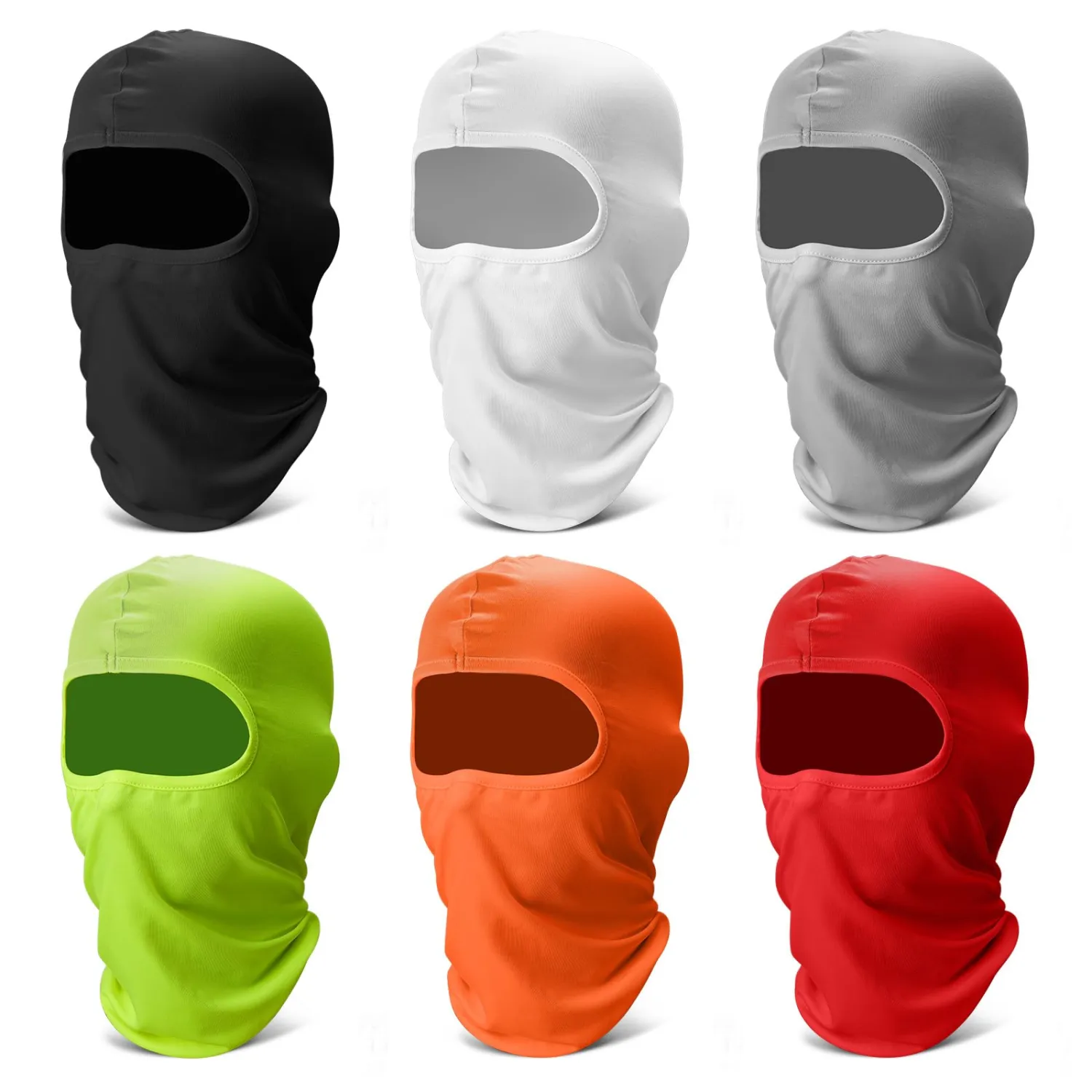 6 Pack Balaclava Ski Face Mask: Cooling Neck Gaiter Full Head Mask Face Cover