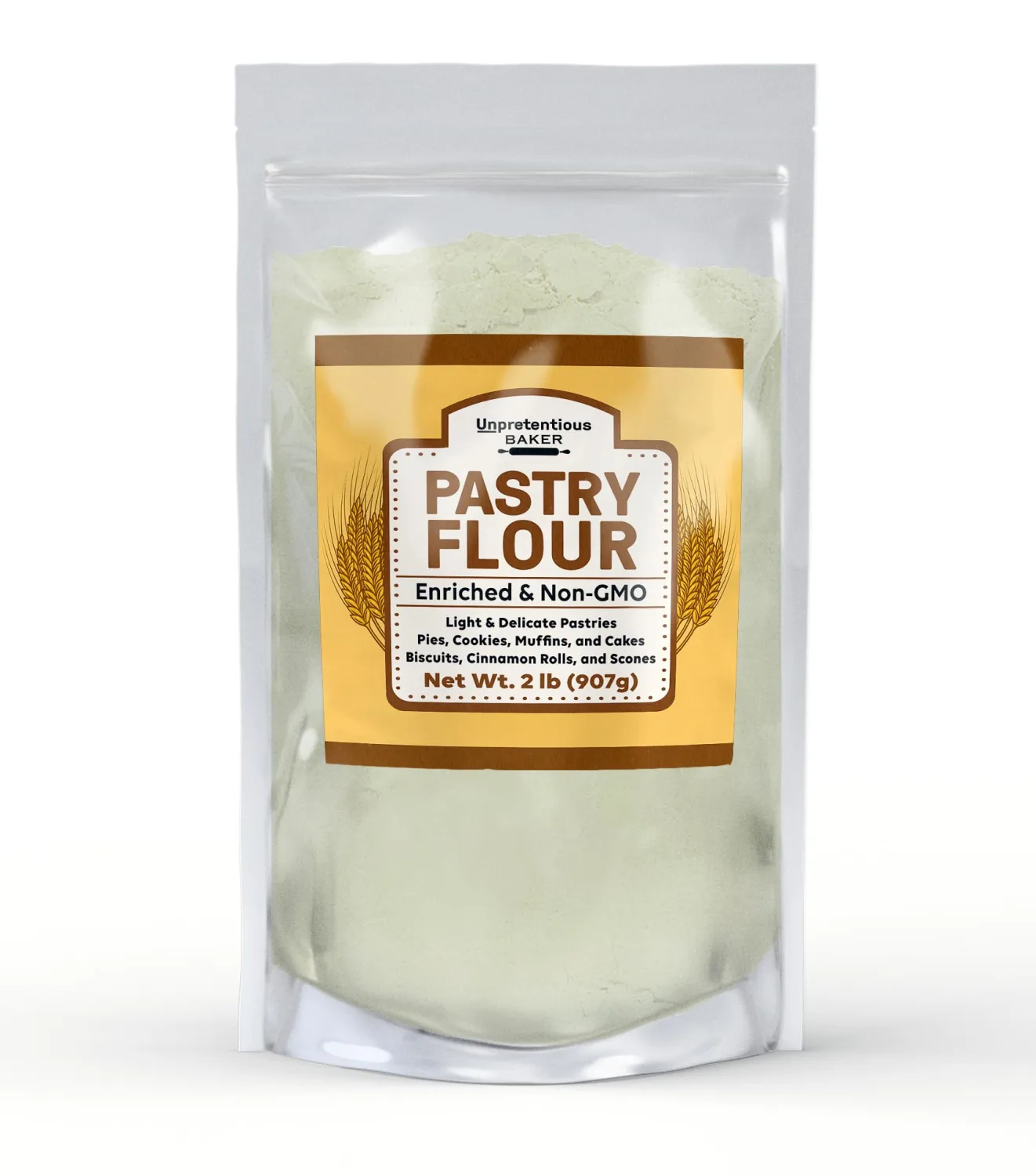 Unpretentious Pastry Flour, 2 lb, Non-GMO, Great For Flaky Pastries, Pies, Muffins, Biscuits
