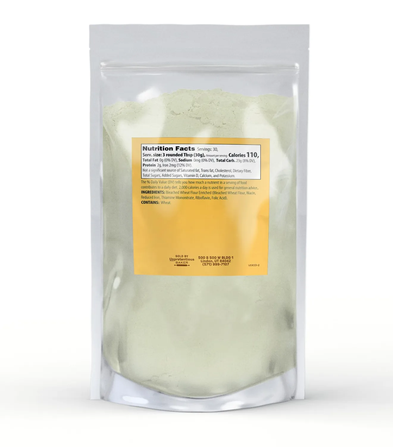 Unpretentious Pastry Flour, 2 lb, Non-GMO, Great For Flaky Pastries, Pies, Muffins, Biscuits