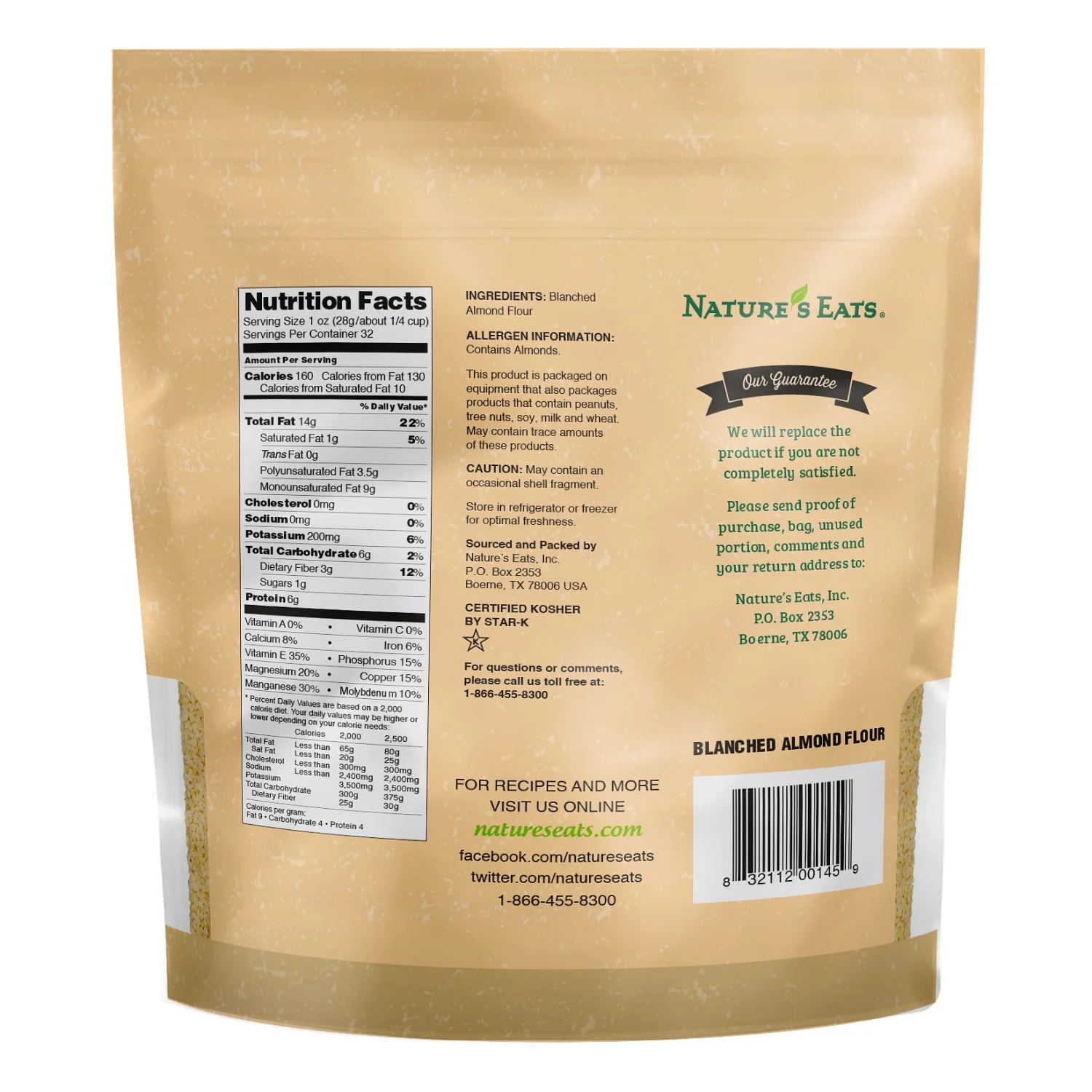 Nature's Eats Blanched Almond Flour, 32 Ounce