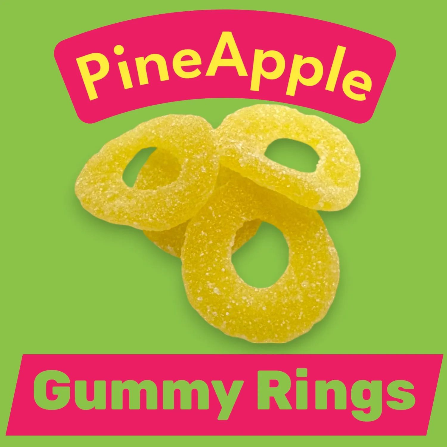 Premium Gummy Pineapple Rings-1.5 lbs Delicious Pineapple Flavor Soft Sweet Gummy Rings in Resealable Bag, Perfect for Snacks, Parties and Gifts(24 oz)