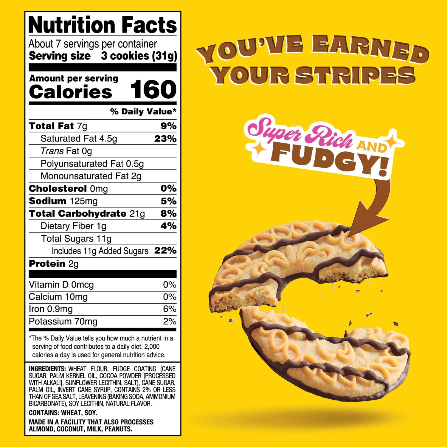 Back to Nature - Fudge Striped Cookies - Made with Ingredients like Wheat Flour - Vegan and Non-GMO - Seriously Tasty Snack - 7.7 Ounce
