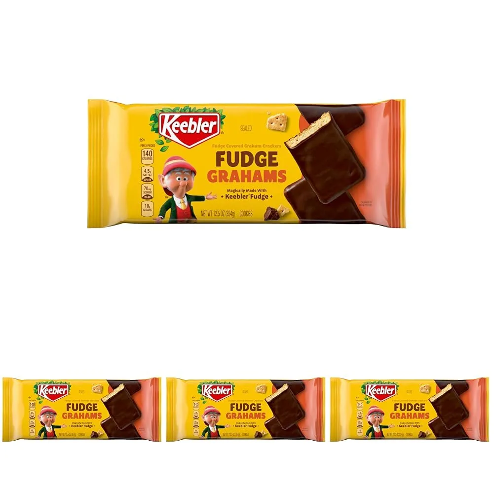 Keebler Fudge Deluxe Grahams, 12.5oz (Pack of 4)