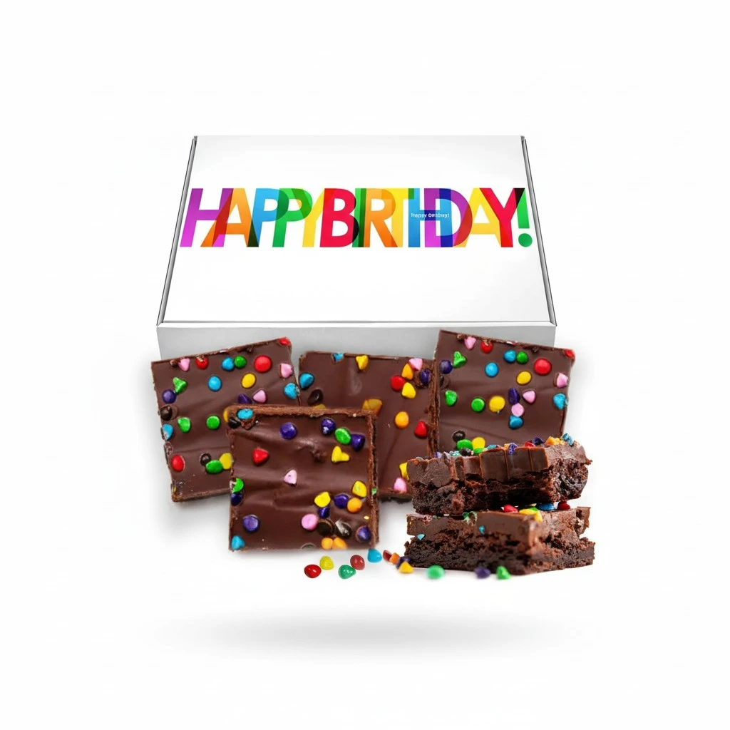 Birthday Party Large Brownies Gift Box Individually Wrapped | Happy Birthday Celebration | Nut Free | Kosher