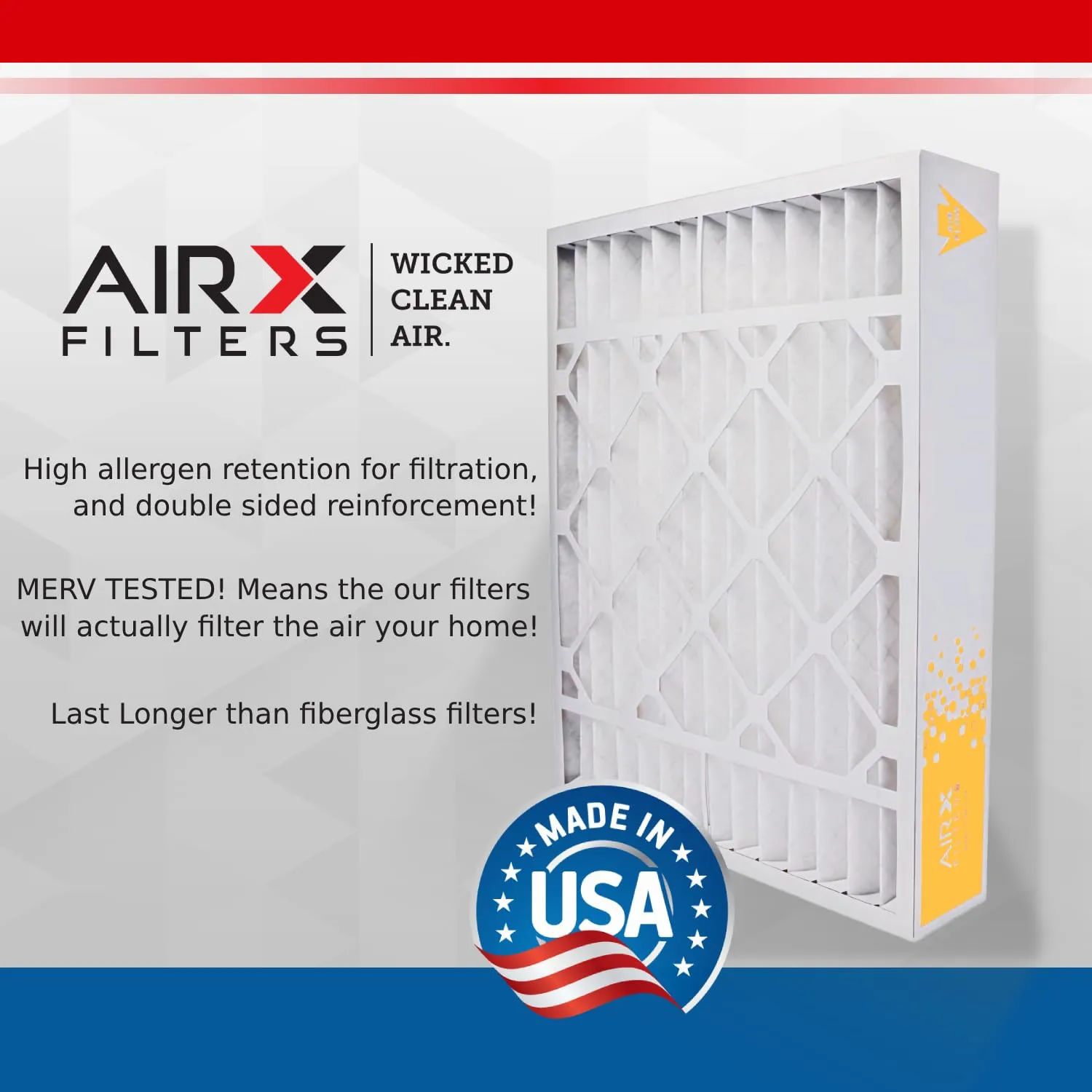 AIRX FILTERS WICKED CLEAN AIR. 20x25x5 Air Filter MERV 11 Compatible with Lennox X1152 Air Filter 2 Pack