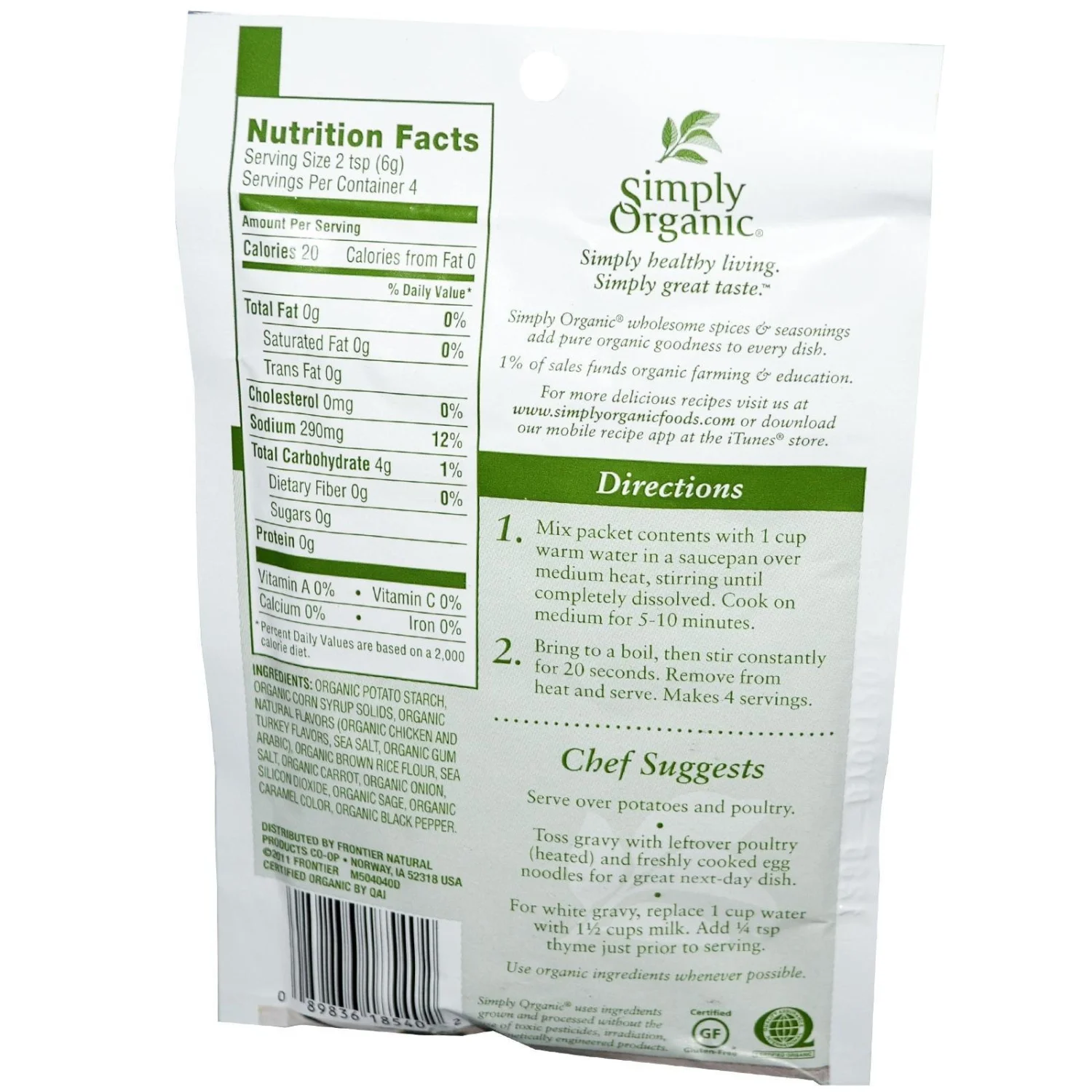 Simply Organic Roasted Chicken Gravy Seasoning Mix 0.85 oz