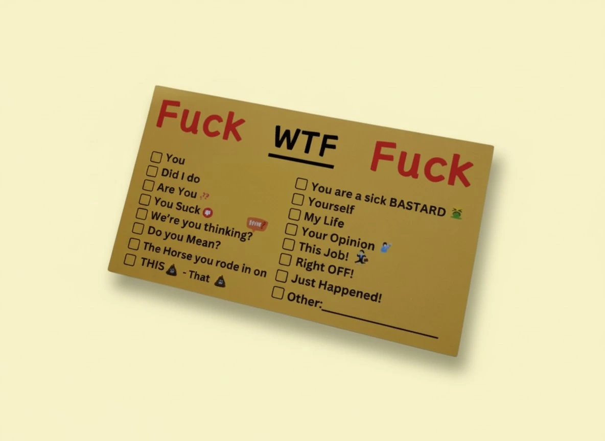 Hey WTF! What the Fuck Pack of 25 Gag Cards with Offensive Shaming Adult Humor Hilarious Prank White Elephant Gift for Adults (Standard, 25, Pack)