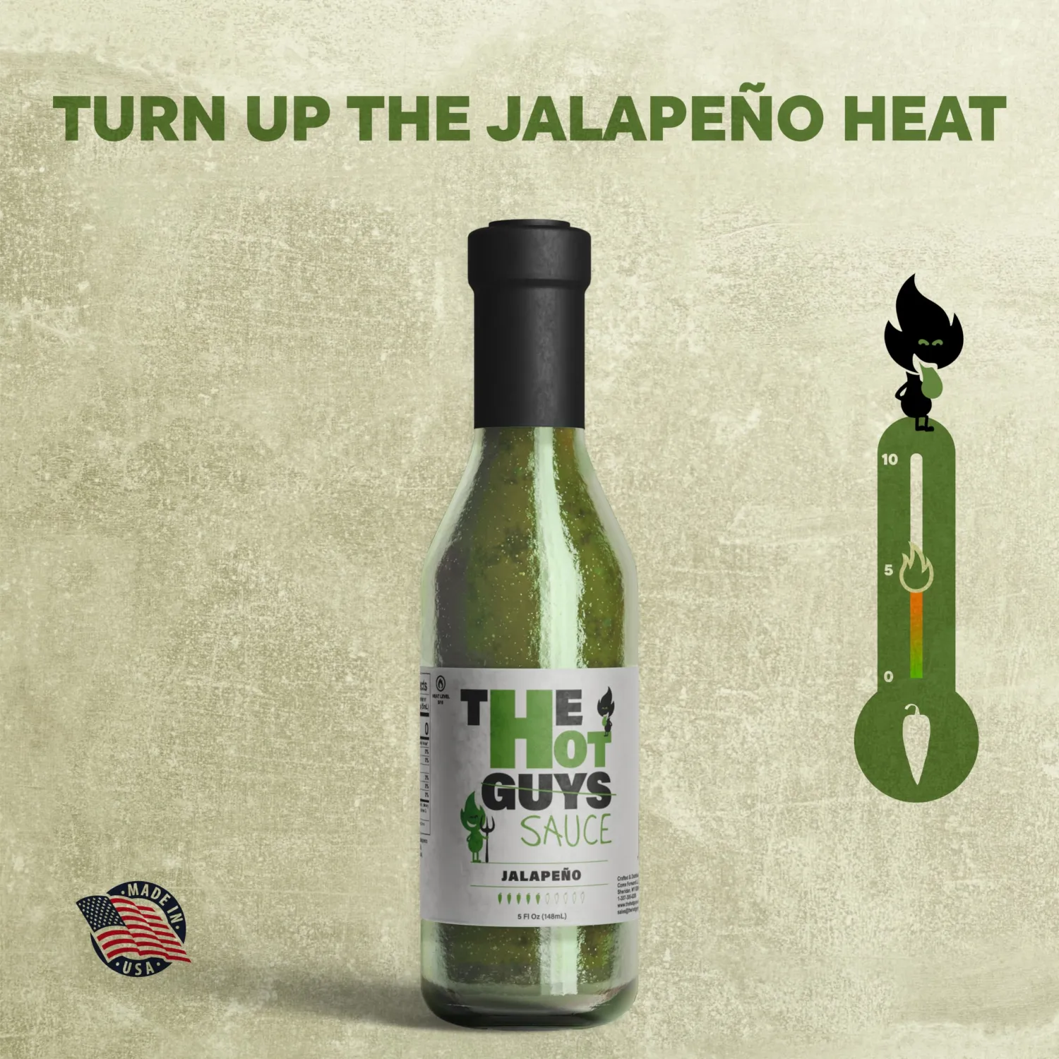 Jalapeno Hot Sauce 5 Fl Oz- Tangy & Fresh Jalapeno Sauce Made In The US - Green Hot Sauce - Green Chili & Spicy Sauce - Jalapeño Salsa