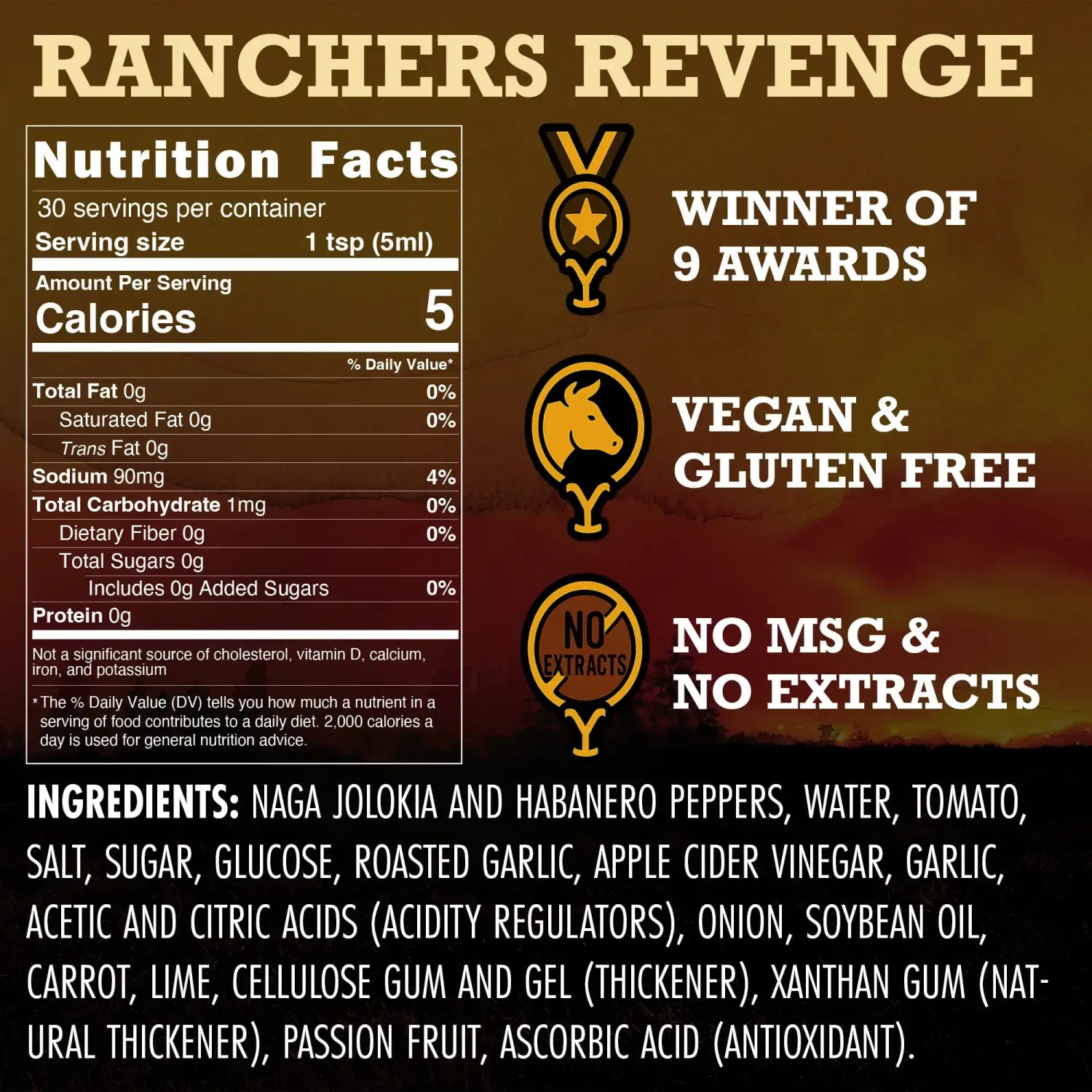 Elijah's Xtreme Exclusive Yellowstone Hot Sauce Ranchers Revenge Ghost Pepper Sauce (Ghost Pepper)