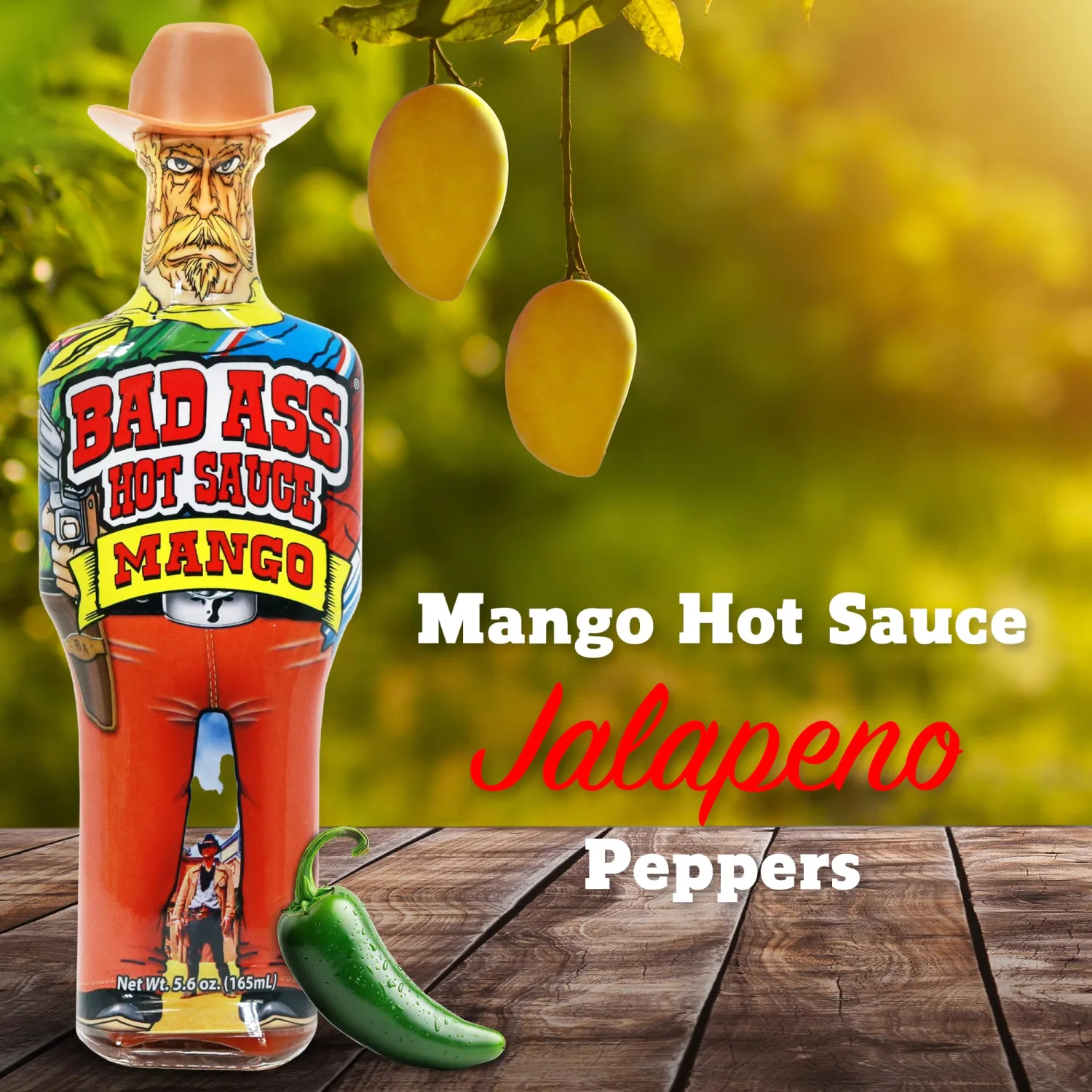 BAD ASS Premium Hot Sauce – Try if you dare! – Perfect Gourmet Gift for the Hot Sauce Fan (Mango)
