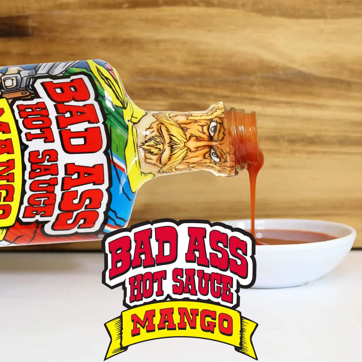 BAD ASS Premium Hot Sauce – Try if you dare! – Perfect Gourmet Gift for the Hot Sauce Fan (Mango)