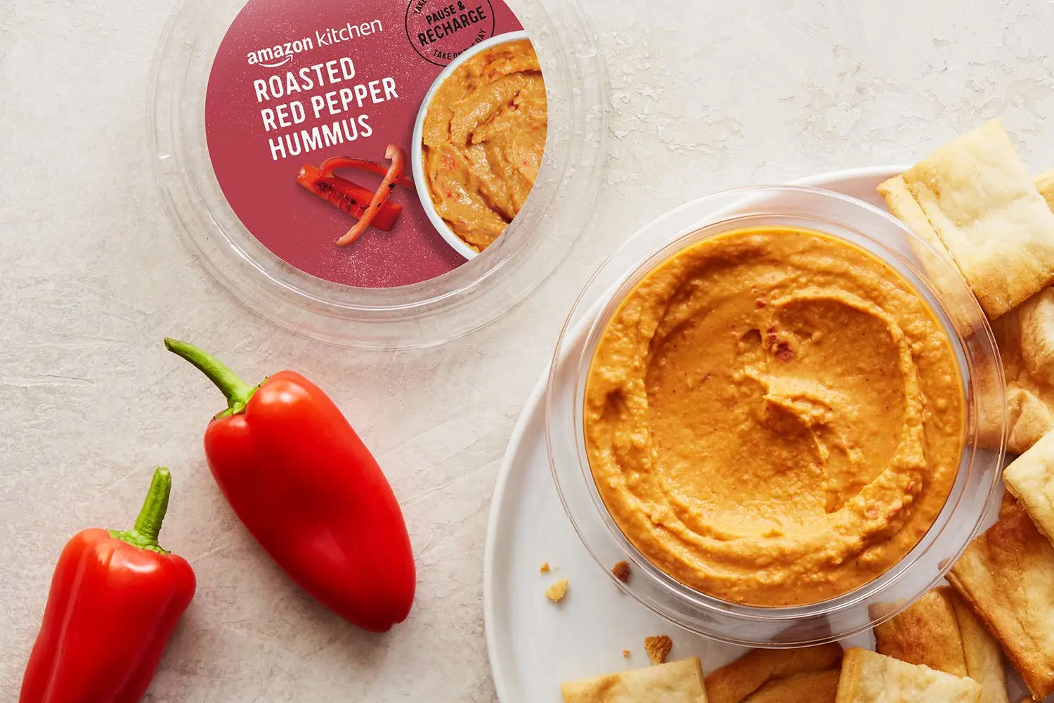 Amazon Kitchen, Roasted Red Pepper Hummus, 8 oz