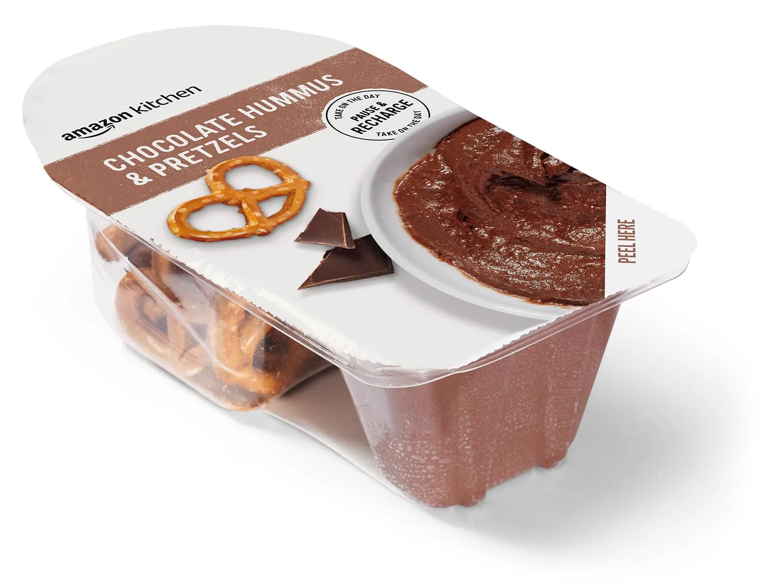 Amazon Kitchen, Chocolate Hummus Snack Pack with Pretzels, 3.5 oz