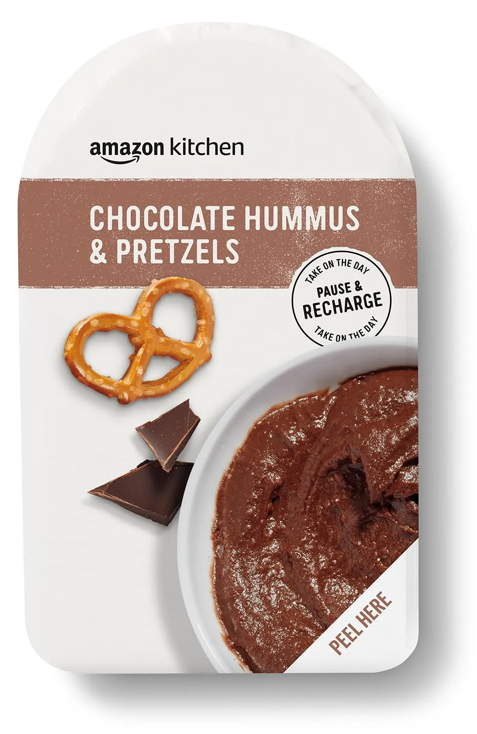 Amazon Kitchen, Chocolate Hummus Snack Pack with Pretzels, 3.5 oz