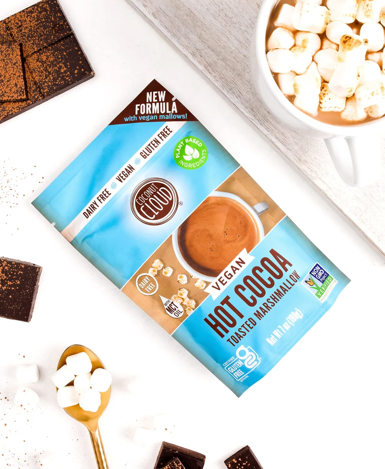 Dairy-Free Instant Hot Cocoa Mix with Vegan Marshmallows - Creamy, Natural Colorado Cocoa
