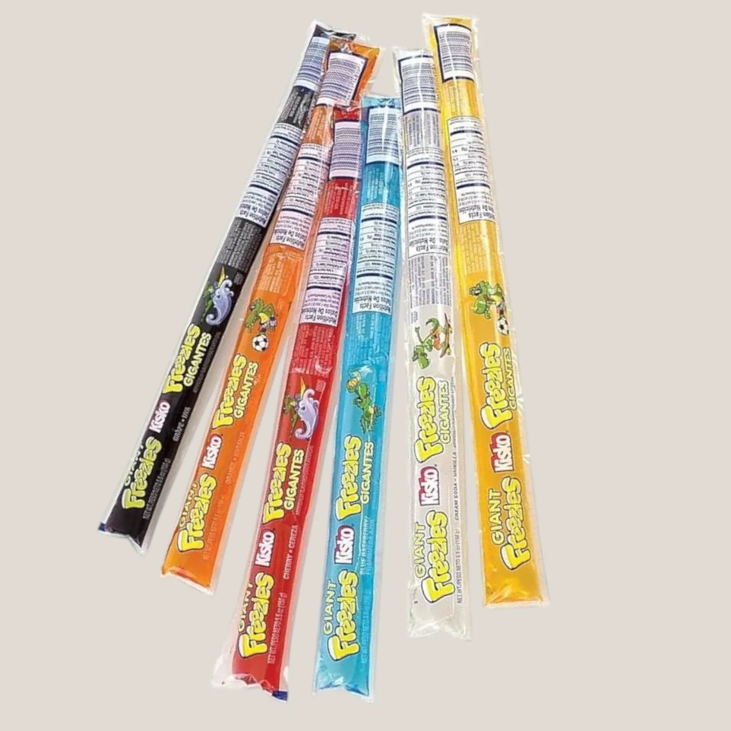 Giant Freezer Ice Pops Variety Pack of 5.5 oz Ice Popsicles-Individually Wrapped Variety Pack 6 Assorted Flavors For The Ultimate Summer Chill 20 cnt