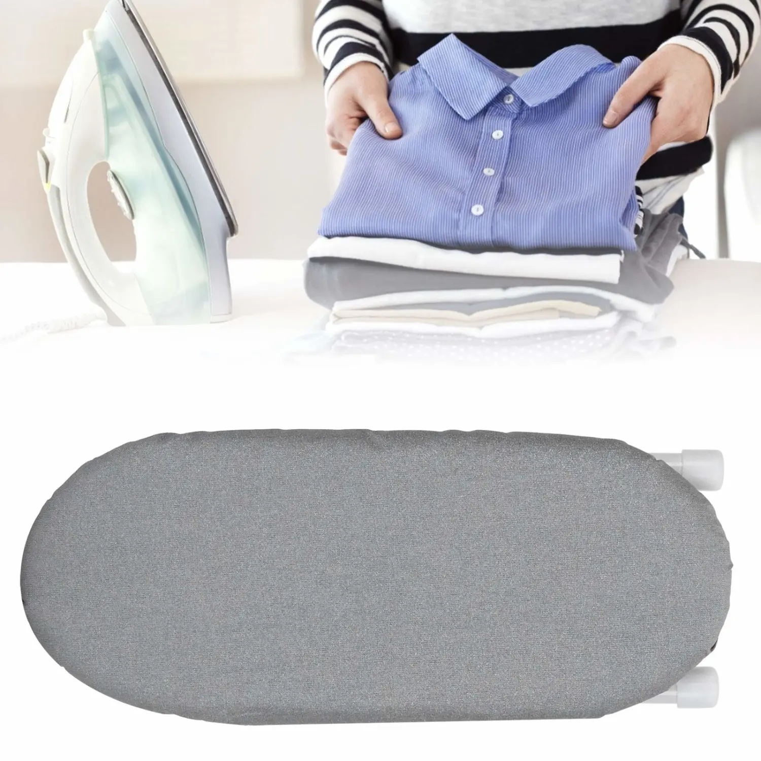 Hilitand Compact Mini Ironing Board for Use for The Way Home, Thickened Steel Tube for Stable Support, Wash Cover, Spacesaving Design Ironing Board (Anti-scalding Cloth)