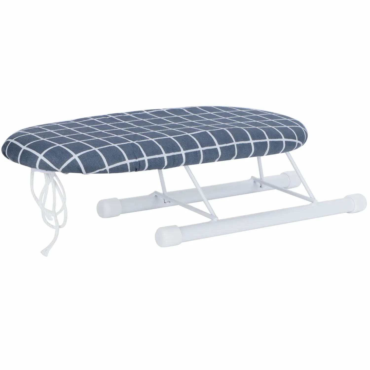 Hilitand Compact Mini Ironing Board for Use for The Way Home, Thickened Steel Tube for Stable Support, Wash Cover, Spacesaving Design Ironing Board (Dark Blue Lattice)