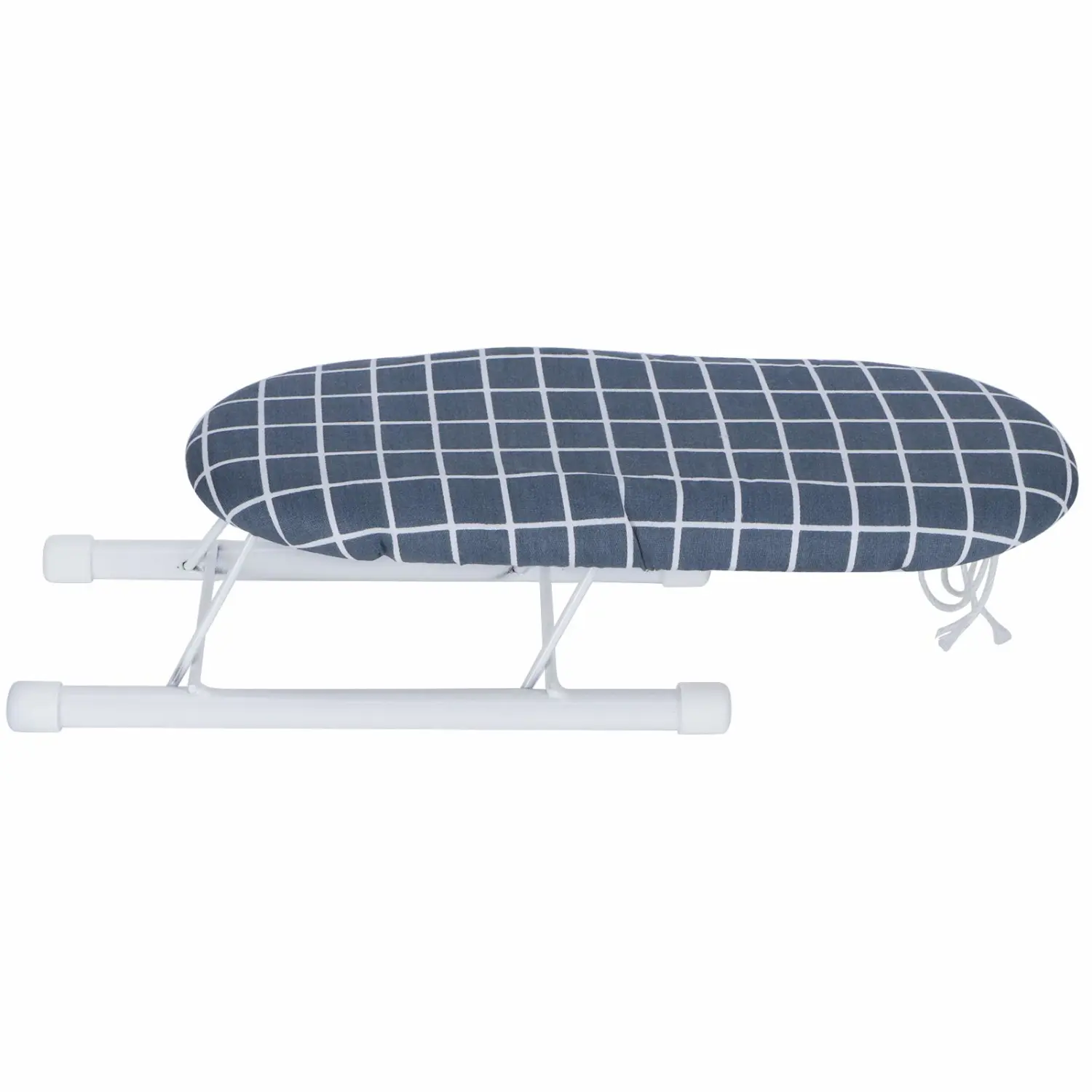Hilitand Compact Mini Ironing Board for Use for The Way Home, Thickened Steel Tube for Stable Support, Wash Cover, Spacesaving Design Ironing Board (Dark Blue Lattice)