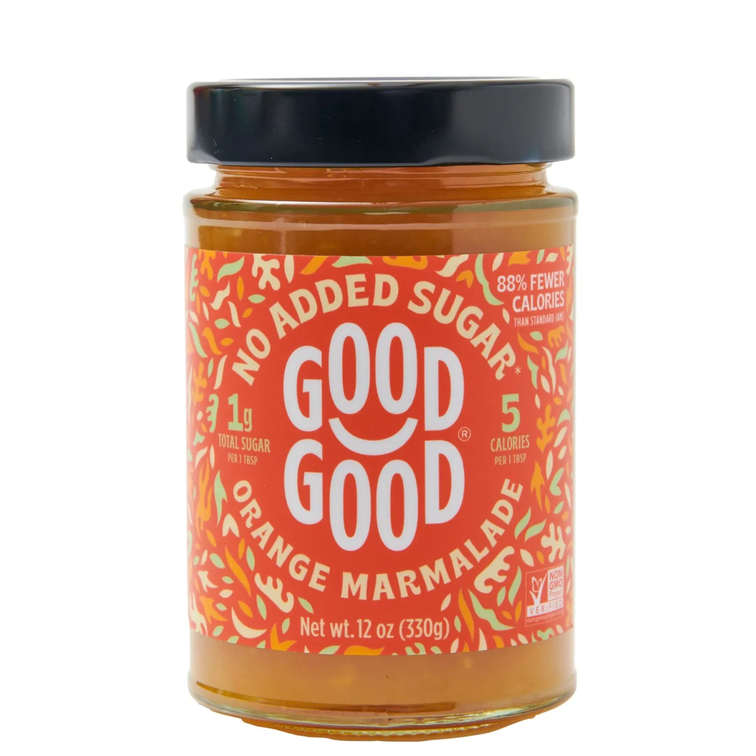 GOOD GOOD No Added Sugar Orange Marmalade - Keto Friendly Jelly - Low Carb, Low-Calorie and Vegan - Diabetic Friendly - 12oz / 330g (Pack of 1)