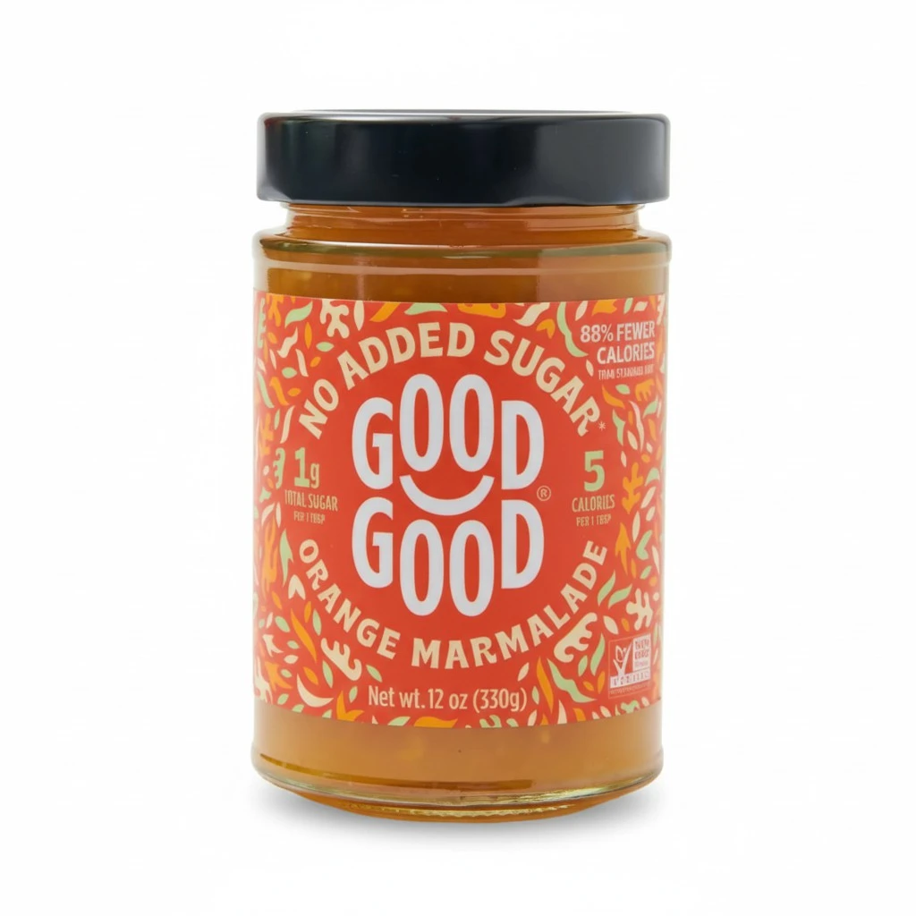 GOOD GOOD No Added Sugar Orange Marmalade - Keto Friendly Jelly - Low Carb, Low-Calorie and Vegan - Diabetic Friendly - 12oz / 330g (Pack of 1)