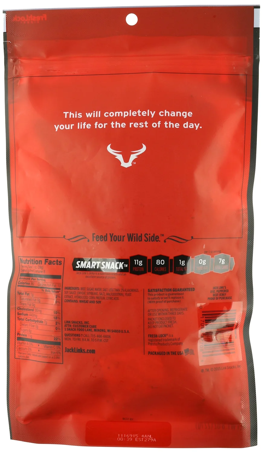 Jack Links Beef Jerky, Peppered, 8 Ounce