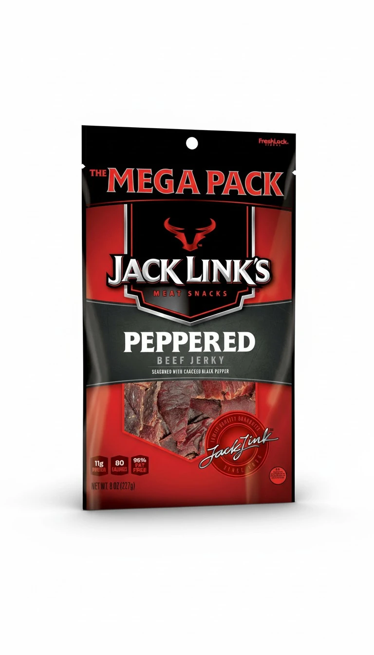 Jack Links Beef Jerky, Peppered, 8 Ounce