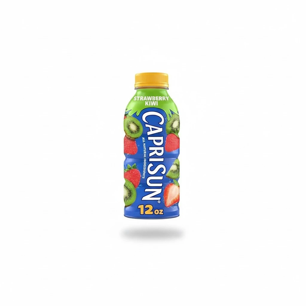 Capri Sun Strawberry Kiwi Flavored Juice Drink Blend from concentrate with other natural flavors, 12 fl oz Bottle (Pack of 5)