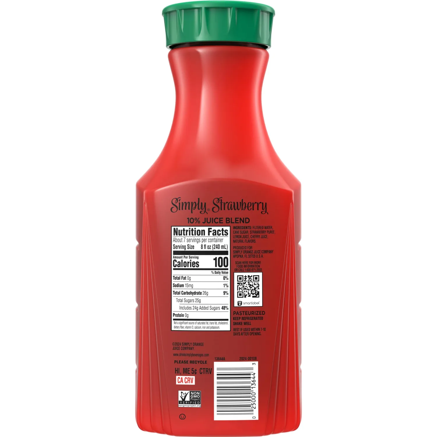 SIMPLY STRAWBERRY JUICE DRINK, 52oz